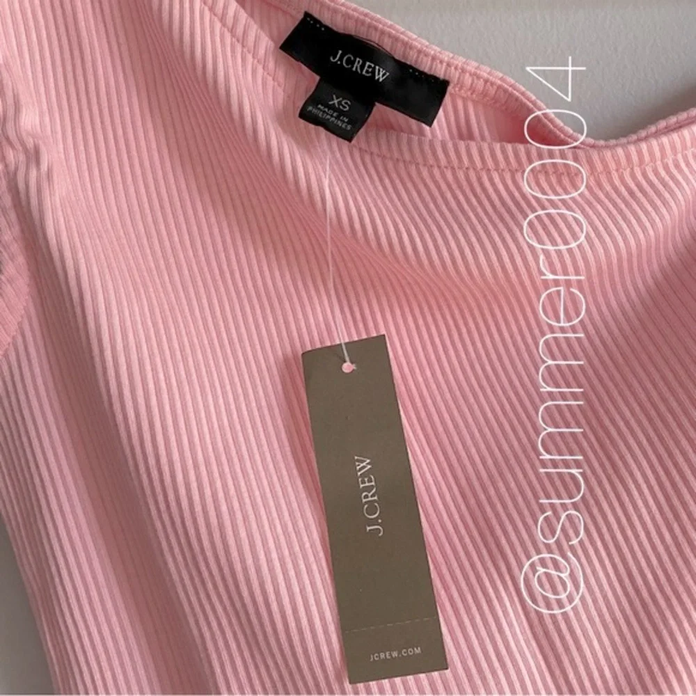 NWT J Crew One Shoulder Vintage Rib Warm Pink Top XS - Picture 3 of 6